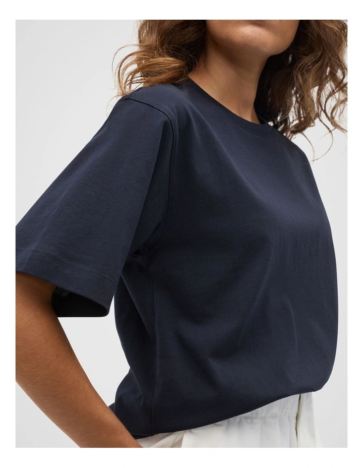 Oversized Longline Tee in Twilight Blue image 3