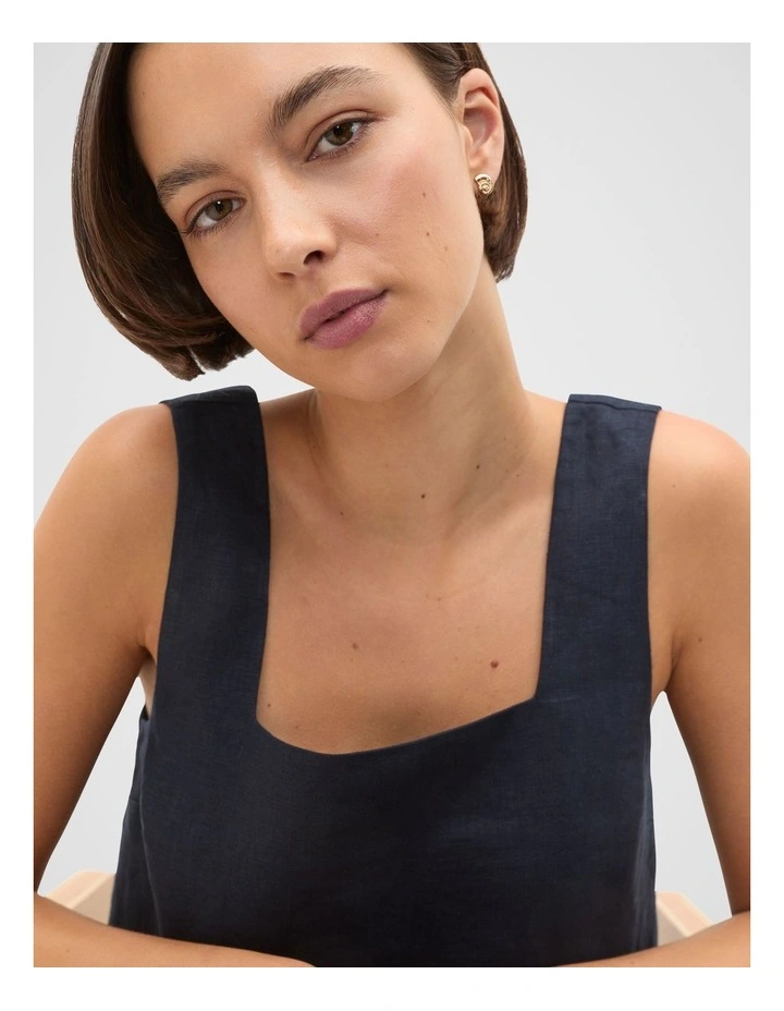 Square Neck Linen Shell Top image 3