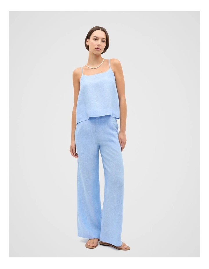 Core Linen Waisted Pant in Cornflower Blue image 4