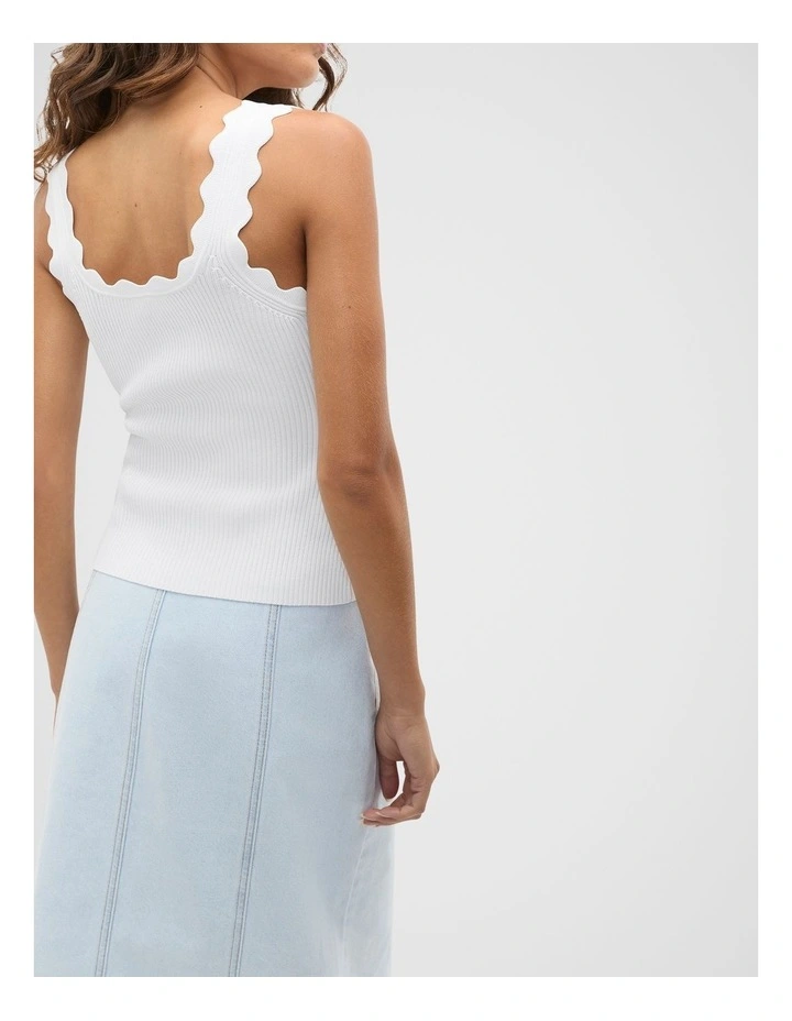 Scallop Knit Top in Whisper White image 2