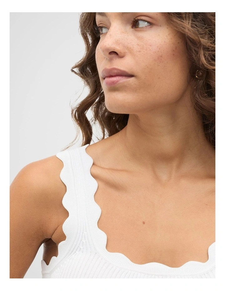 Scallop Knit Top in Whisper White image 3