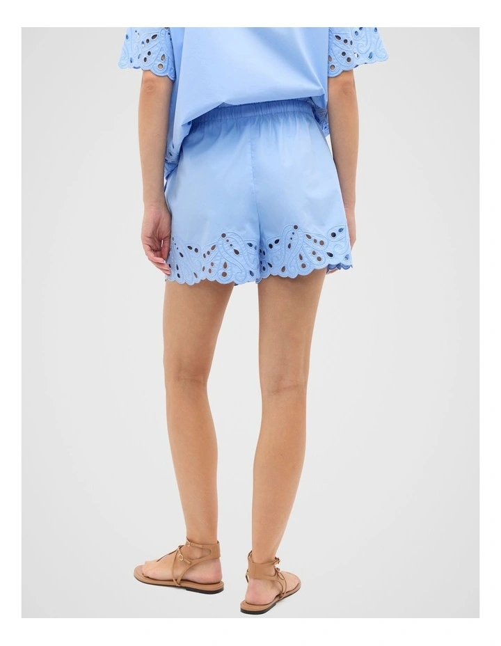Poplin Broderie Short in Cornflower Blue image 2