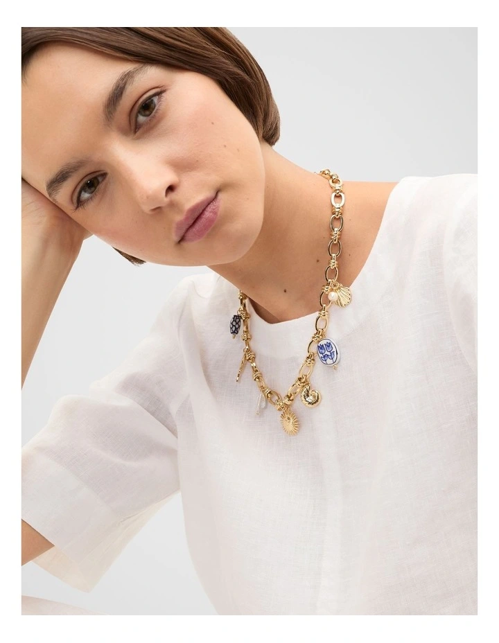 Charms Necklace in Gold image 2