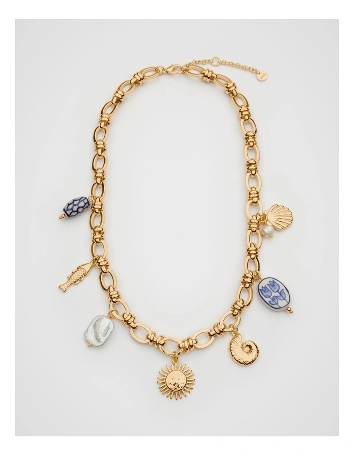 Charms Necklace in Gold image 3