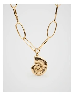 Spiral Shell Necklace in Gold