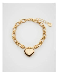 Heart Pendant Bracelet in Gold