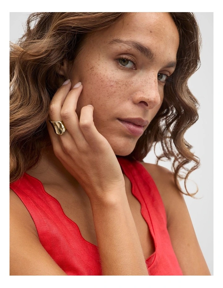 Sculptural Organic Ring in Gold image 2