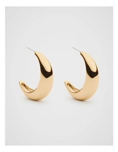 Crescent Hoops in Gold