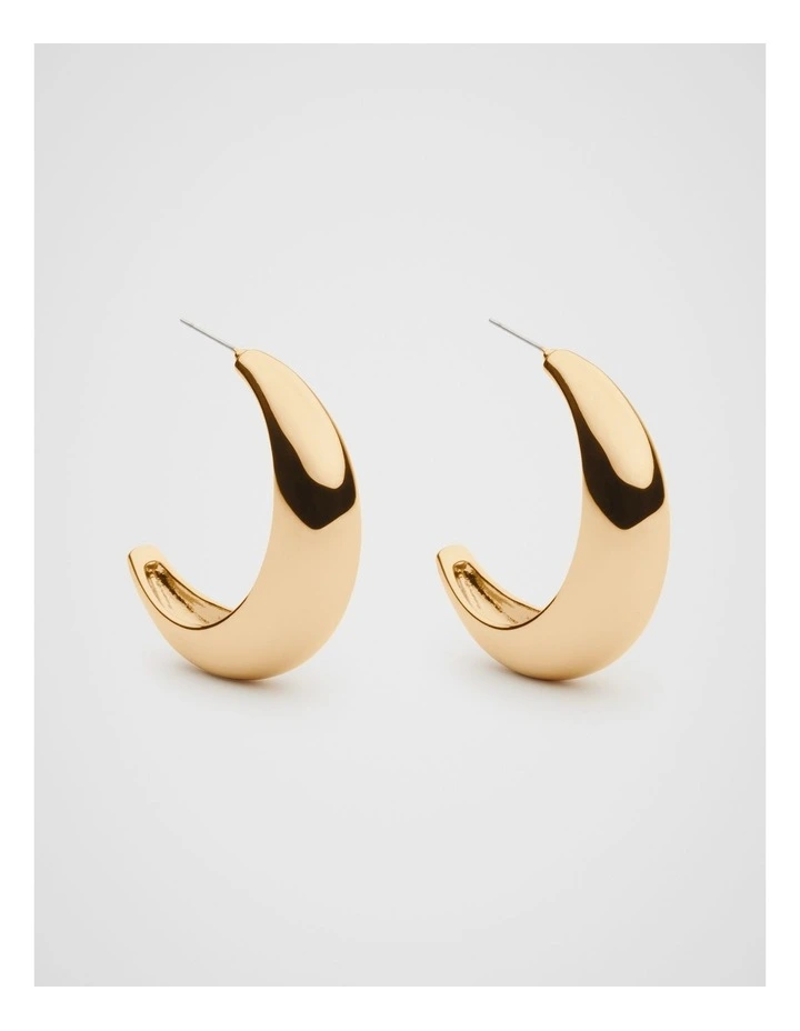 Crescent Hoops in Gold image 1