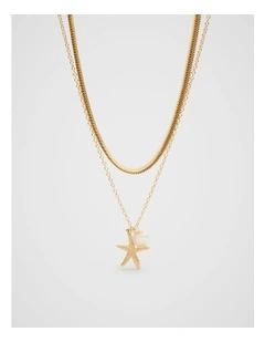 Starfish Pendant Necklace in Gold