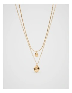 Molten Layered Necklace in Gold