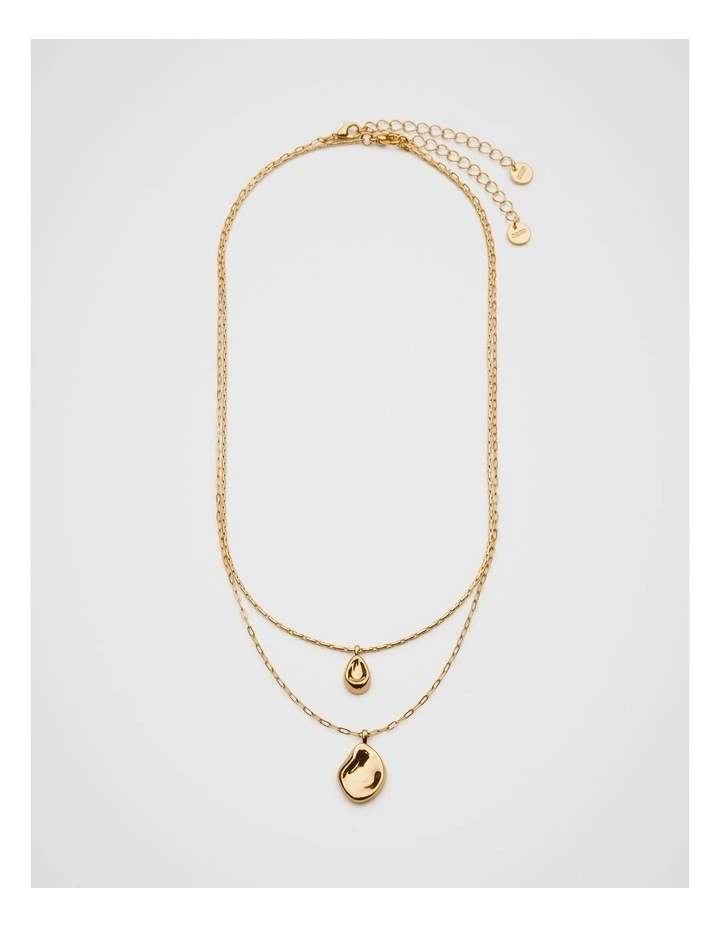 Molten Layered Necklace in Gold image 3