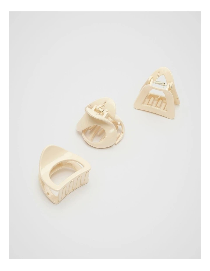 Small Hair Claw Pack in Cream image 1