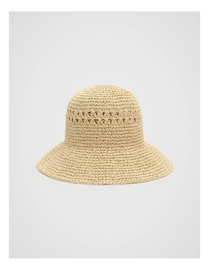 Woven Bucket Hat in Natural image 1