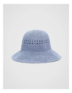 Woven Bucket Hat in Blue