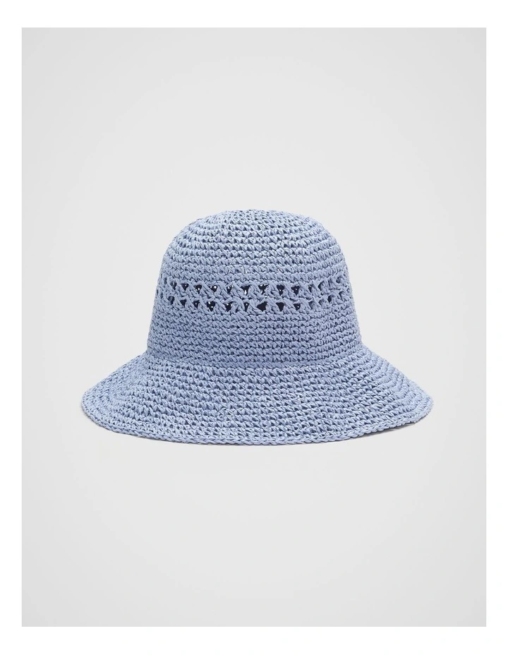 Woven Bucket Hat in Blue image 1