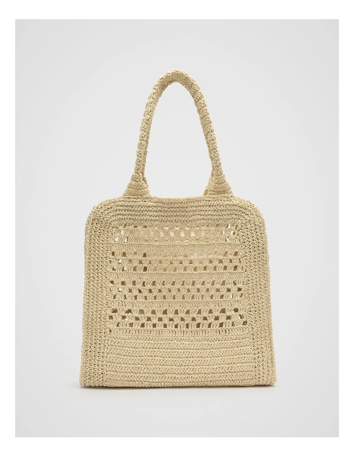 Woven Tote Bag in Natural image 1