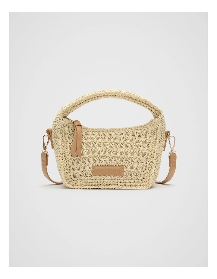 Woven Mini Cross Body Bag in Natural image 1