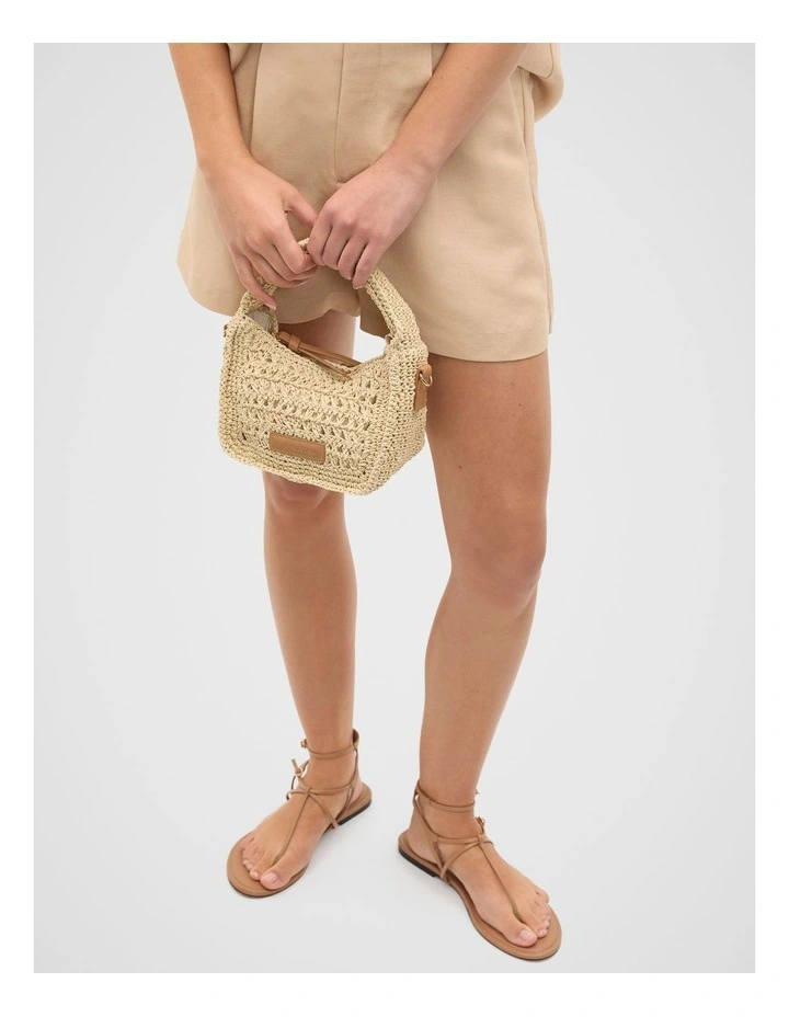 Woven Mini Cross Body Bag in Natural image 2