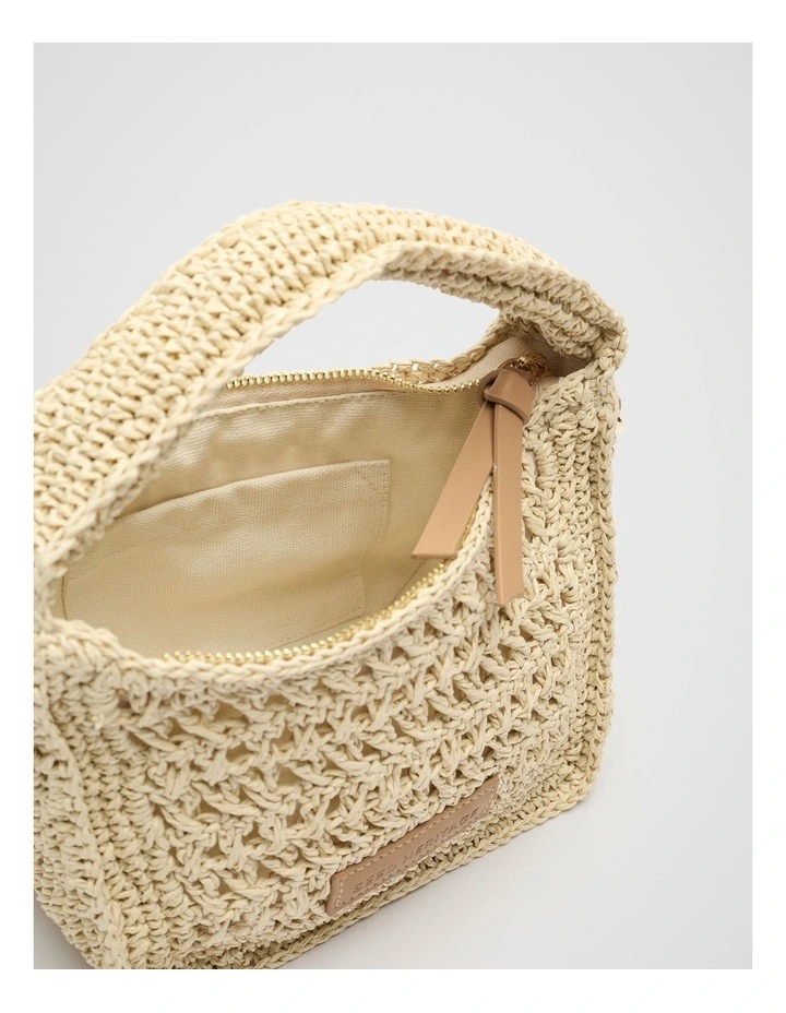 Woven Mini Cross Body Bag in Natural image 4