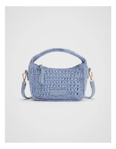 Woven Mini Cross Body Bag in Cornflower Blue