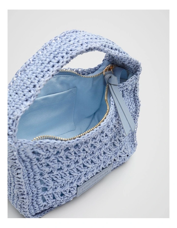 Woven Mini Cross Body Bag in Cornflower Blue image 4