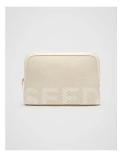 Cropped Logo Pouch in Cream
