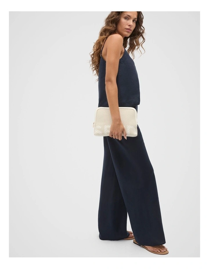 Cropped Logo Pouch in Cream image 2