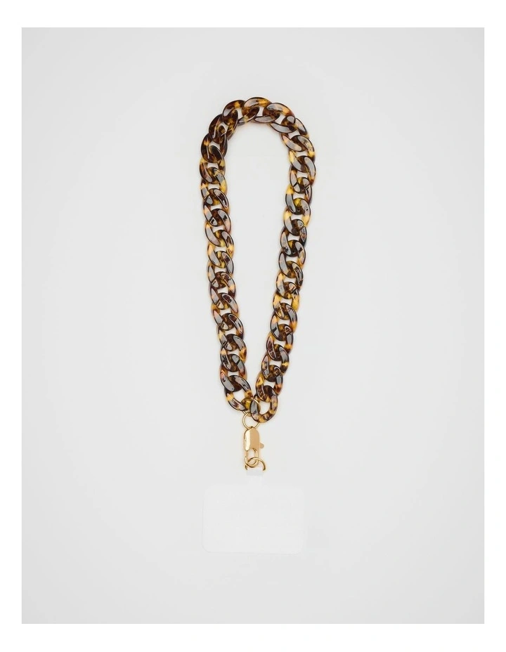 Resin Wrist Phone Strap in Dark Tort image 1