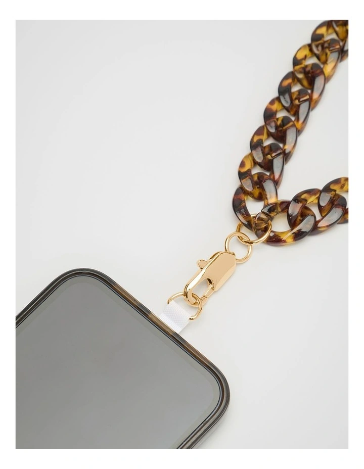 Resin Wrist Phone Strap in Dark Tort image 2