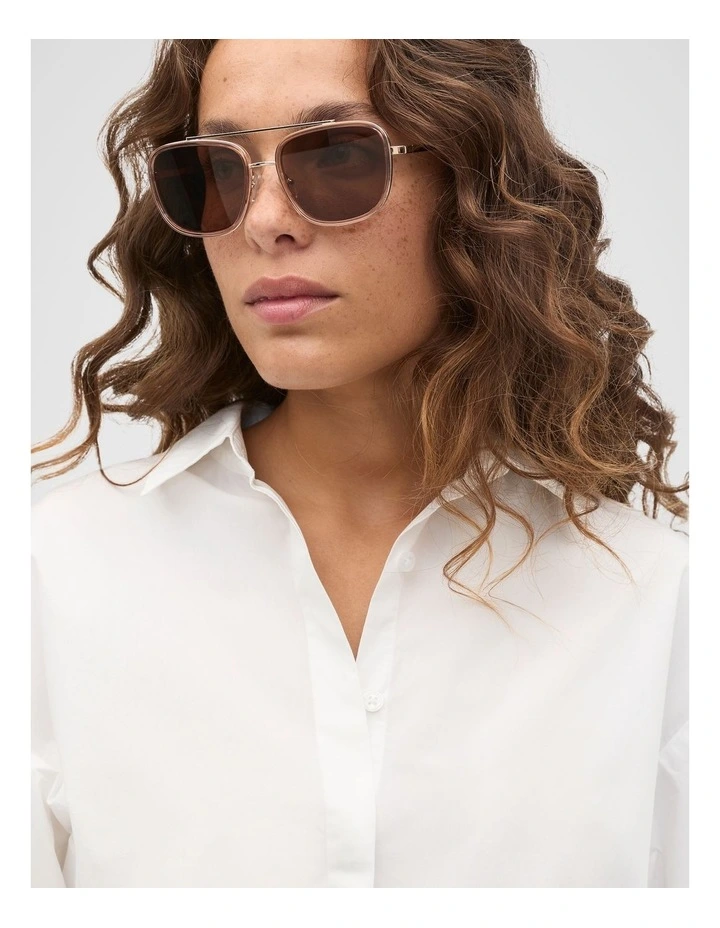 Marcia Aviator Sunglasses in Ecru image 2