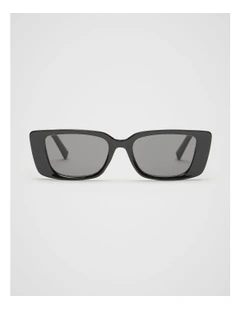 Poppy Rectangle Sunglasses in Black