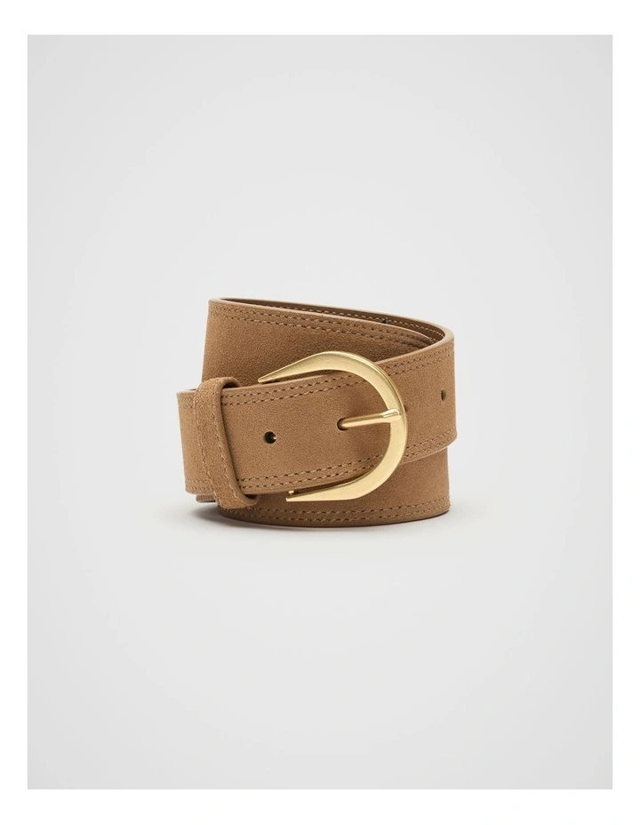 Jessie Topstitch Waist Belt in Caramel image 1