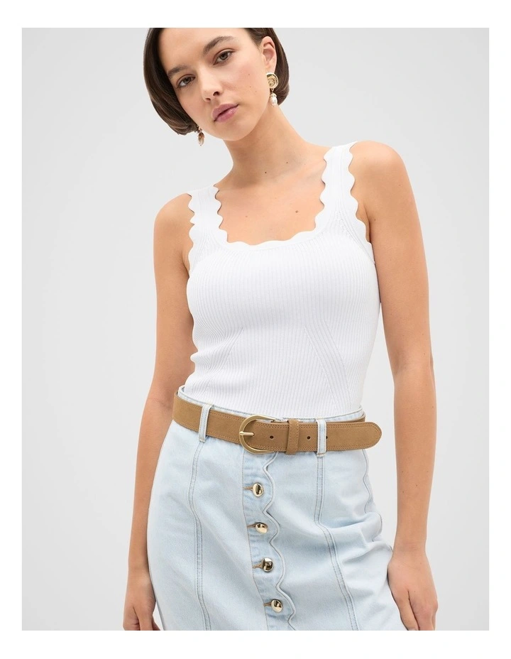 Jessie Topstitch Waist Belt in Caramel image 2