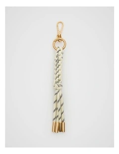 Woven Cord Keyring in Cream
