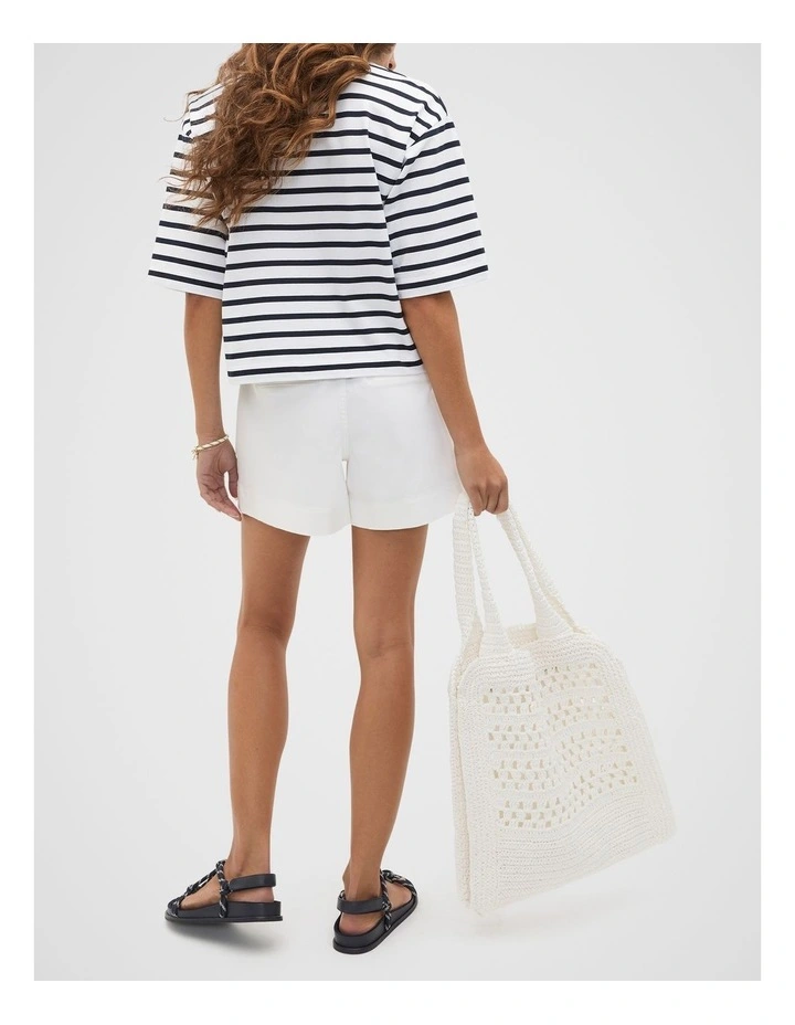 Woven Tote in White image 2