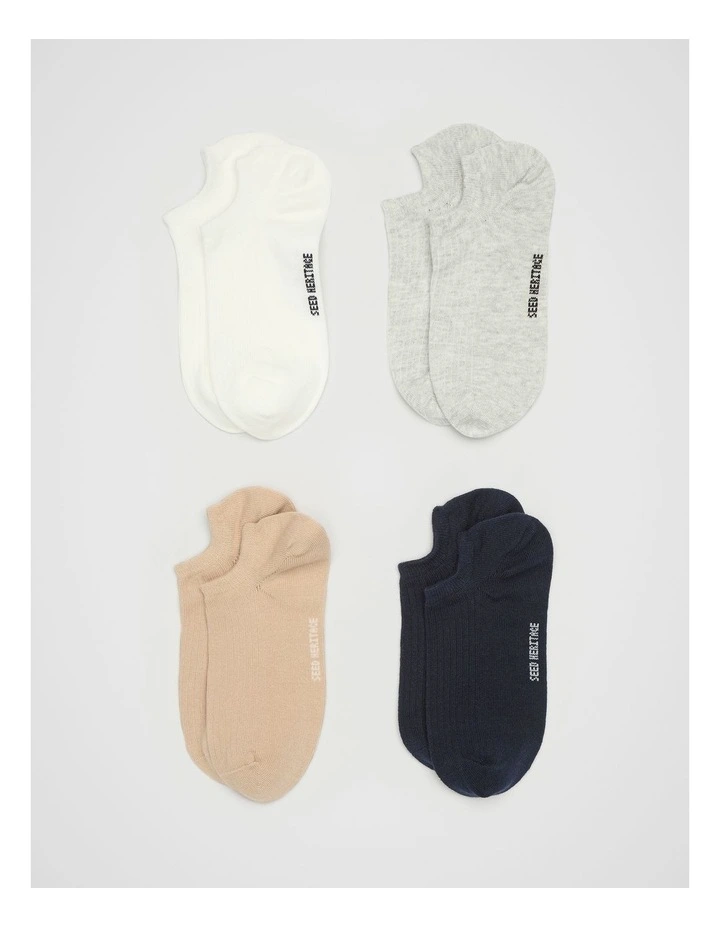 Sneaker Socks 4 Pack in Twilight Blue Multi image 2