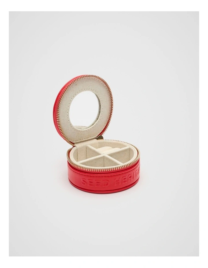 Circle Jewellery Case in Electric Crimson image 2