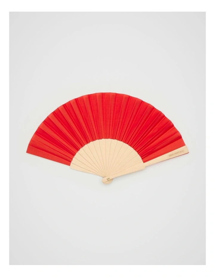 Hand Fan in Electric Crimson image 1