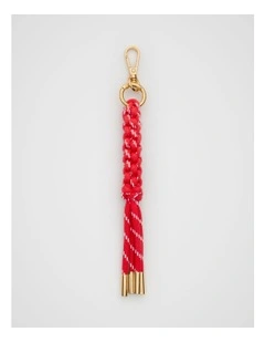 Woven Cord Keyring in Electric Crimson