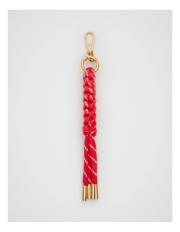 Woven Cord Keyring in Electric Crimson image 1