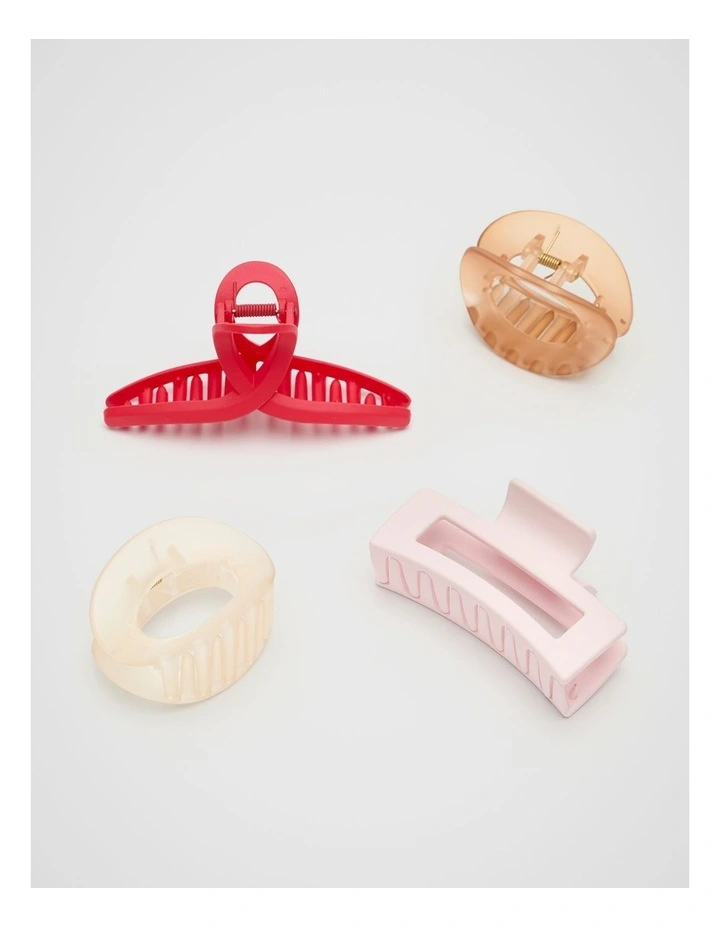 Curved Hair Claw Pack in Electric Crimson image 1