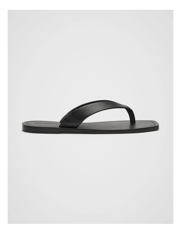 Kenna Leather Flip Flop in Black image 1