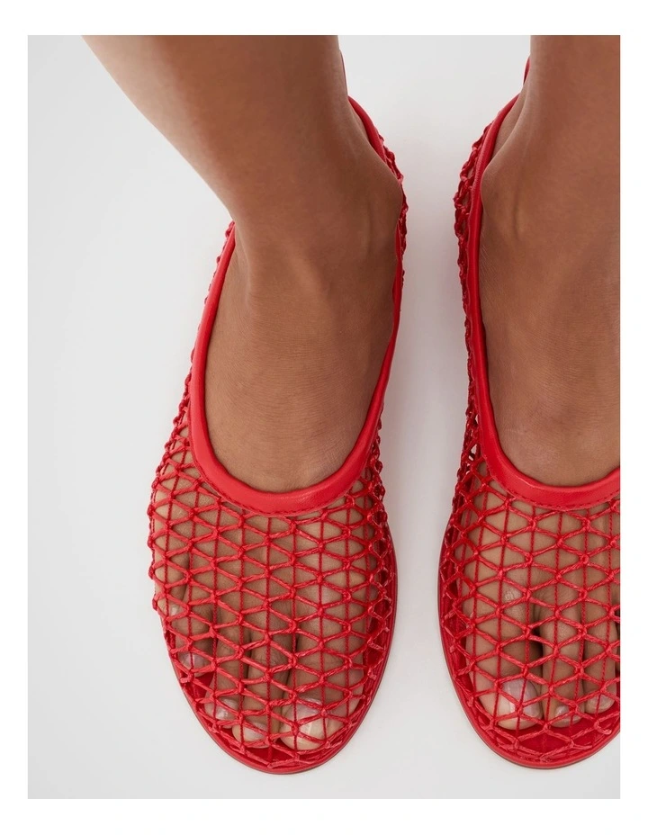 Parker Open Weave Flat Ballet in Red image 2