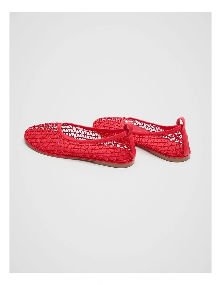 Parker Open Weave Flat Ballet in Red image 4