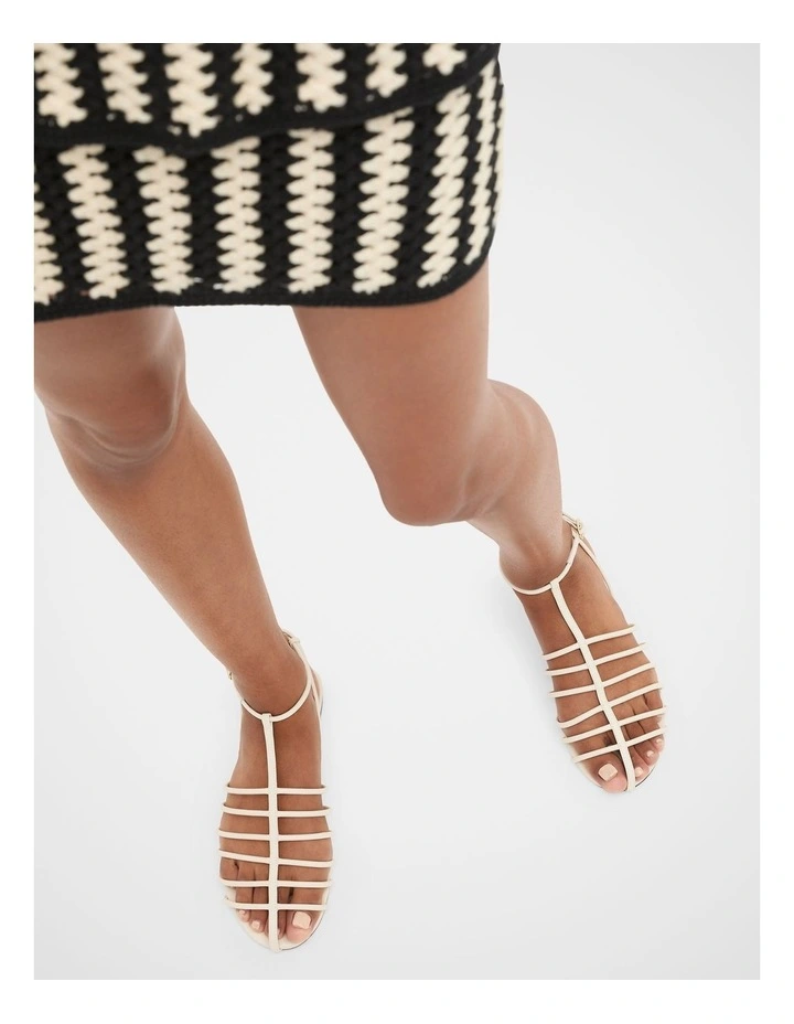 Vera Fine Caged Sandal in Cream image 2