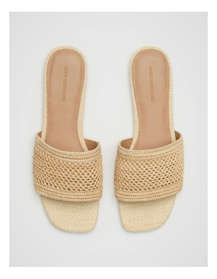 Myra Woven Slide in Beige image 4