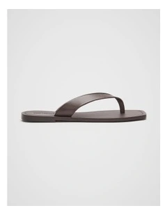 Kenna Leather Flip Flop Sandal in Brown