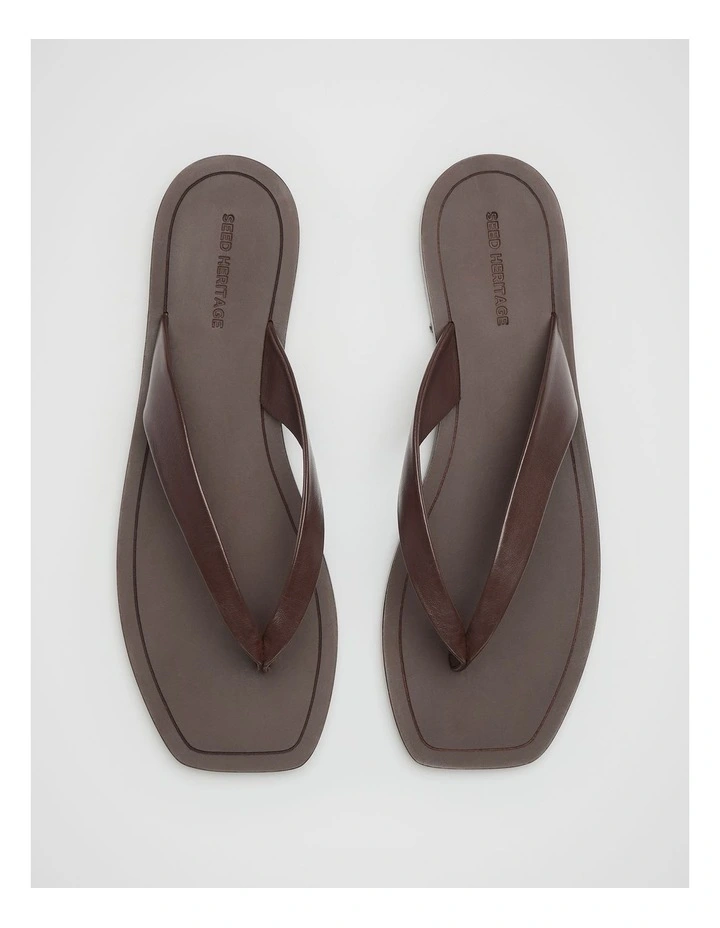Kenna Leather Flip Flop Sandal in Brown image 4