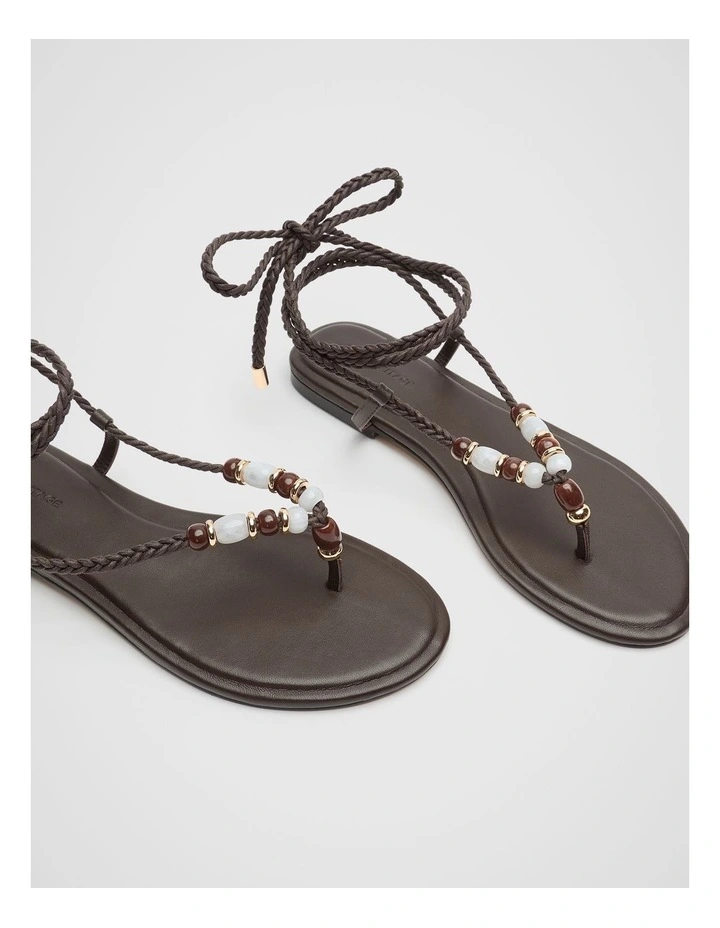 Andie Beaded Sandal in Brown image 3